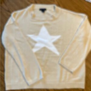 Evelyn Taylor size XL Cream Star Sweater